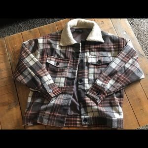 Checkered teddy jacket